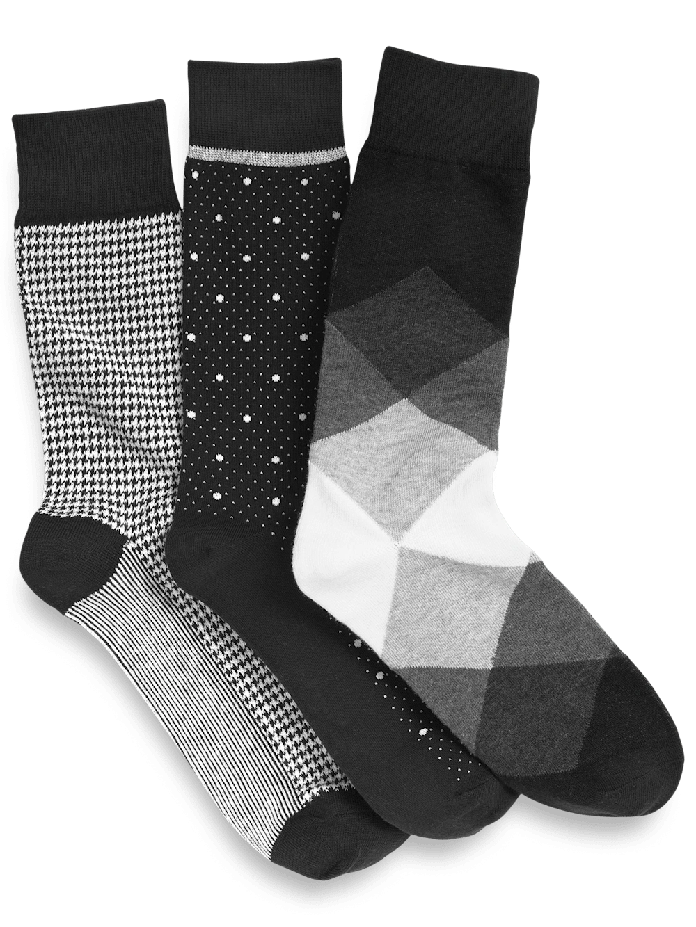 Luxurious Black Cotton Blend Socks - A 3-Pack for Effortless Comfort.