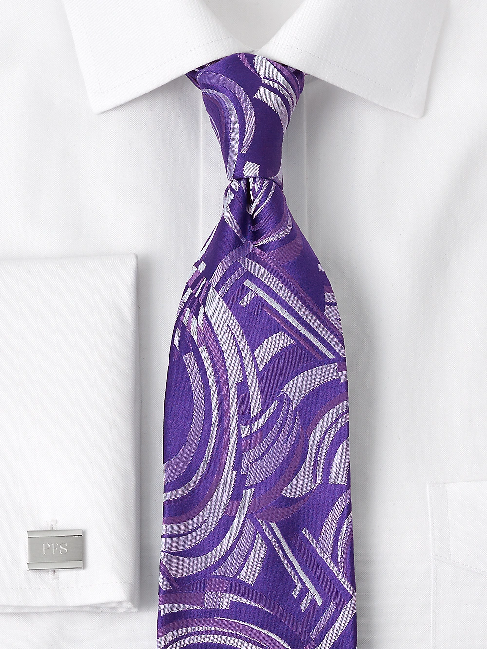 Luxurious Purple Woven Silk Tie – An Abstract Statement of Style.