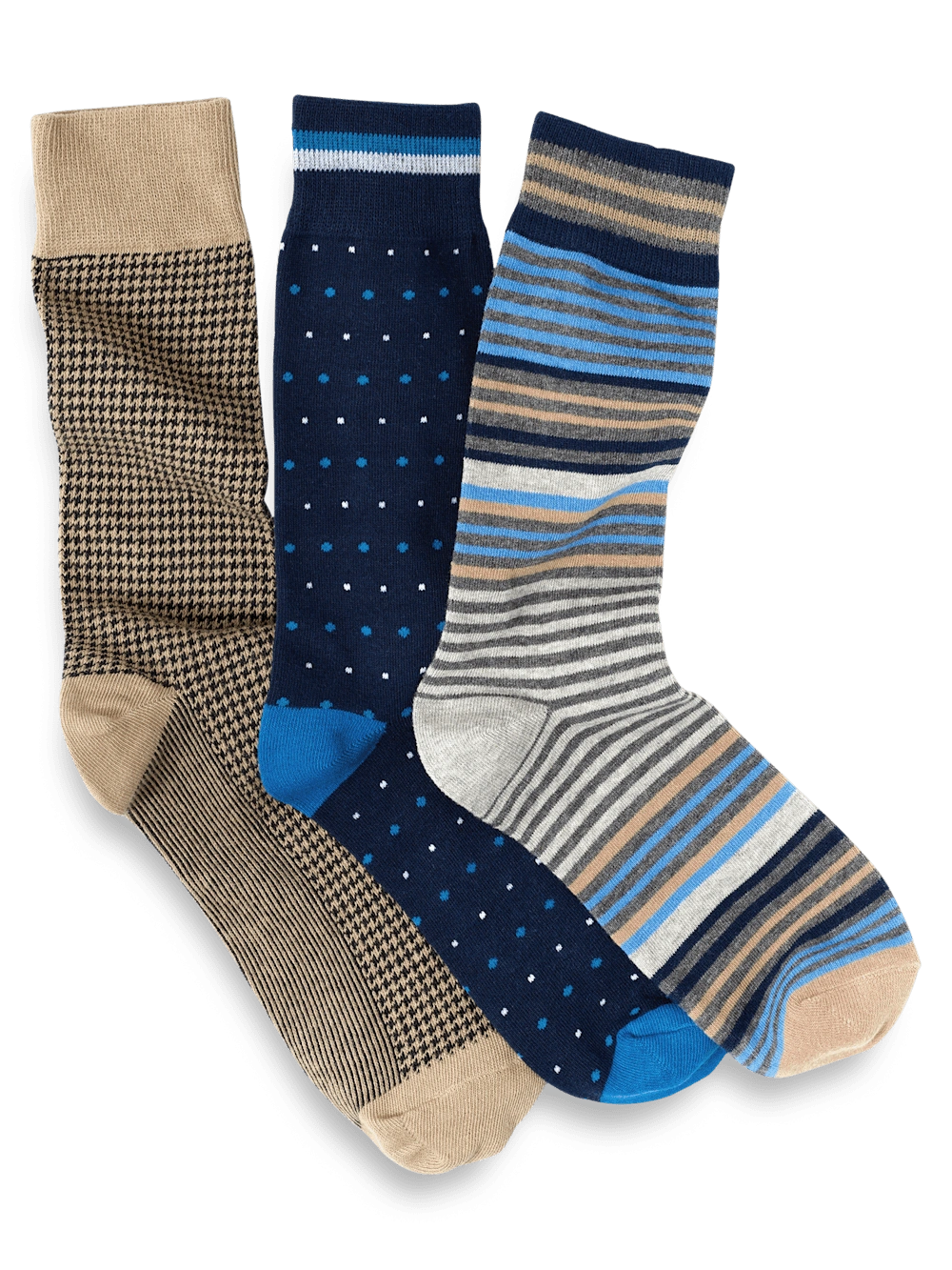 Bloody Brilliant Blue Multi Socks Three Pack, A Proper Bargain for Your Feet, Mate!